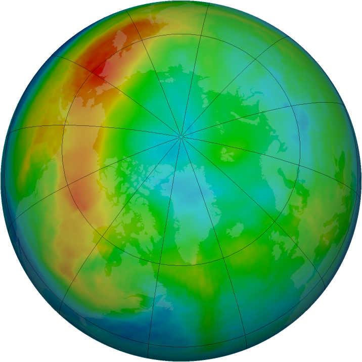 Arctic ozone map for 07 December 1983